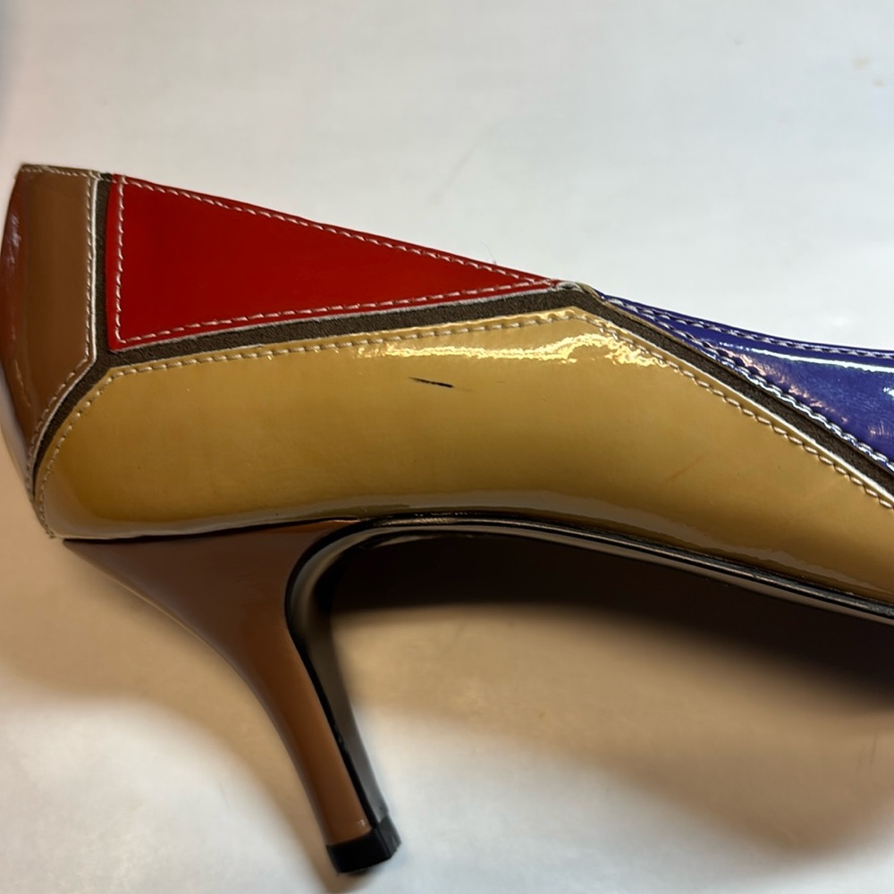 J.Renee Tangle Colorblock Patchwork Pointed Toe Kitten Heels in Size 6.5 - Picture 9 of 16